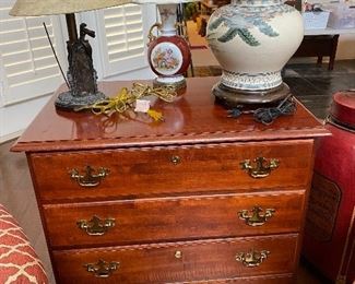 LATERAL FILE CABINET/ ASIAN LAMP, VICTORIAN LAMP, GOLFER LAMP