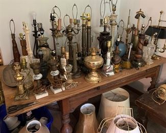 Large selection of lamps.