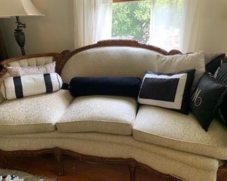 Very nice hand carved wood frame Sofa.