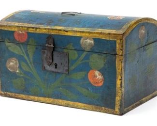 European painted dome lid box