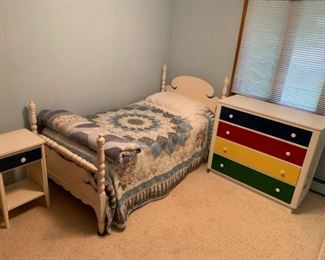 Twin Bed Vintage, Nightstand, Dresser