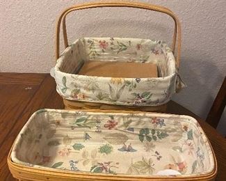 $ Longaberger Baskets, Botanical pattern liners 