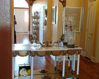 Hollywood glam hall console