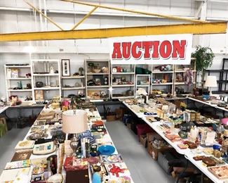 AUCTION BANNER OVER TABLES