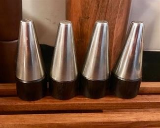 Mid- Century (2) pairs salt & pepper