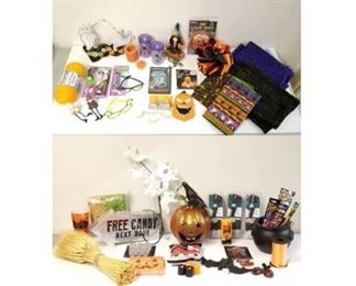 Group Lot of Halloween Accessories and Dcor