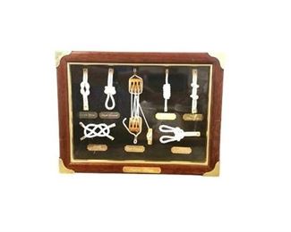 Nautical Sailors Knots Shadow Box with Brass Accents