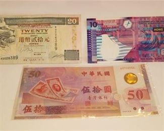 Three 3 Collectible Chinese CurrencyBanknotes