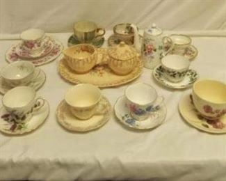 Tea Cups, Saucers, and Tea Pot