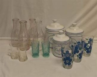 Vintage Borden Glass  Cannisters
