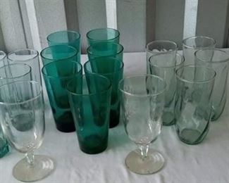Vintage Glasses Green