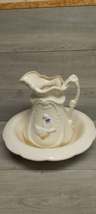 Vintage Water Pitcher and Bowl