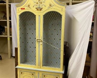 Painted Yellow Blue Cabinet
