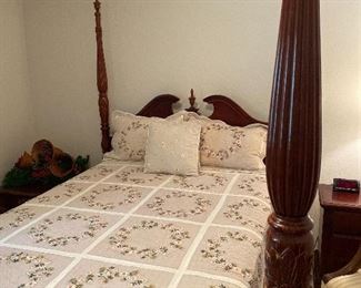 Mahogany  Full or Queen 4 poster bed. 
