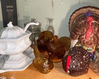 Turkey Glass Jars, Fitz and Floyd Tureen