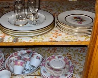 Pink Richwood Rose Dishes, Gold Trim China