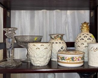  Variety of Lenox Pottery, Wheel Cut Crystal