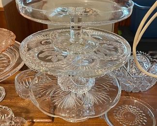Variety of Cake Stands Crystal, Germany Hofbauer Crystal Bird Cake Stand