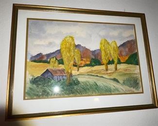 Signed Water Color 1970 Barker