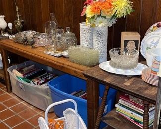 Sofa Table, Wicker Magazine basket