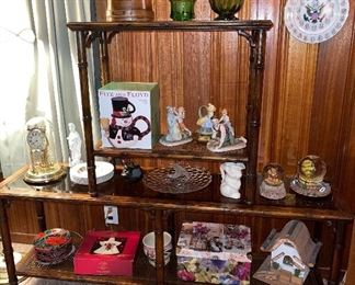 Asian Figurines, Poinsettia Plates, Snowglobes