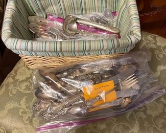 More Tiger Lily and Misc silver-plate Flatware 