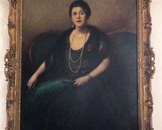 APT0017:  Large Oil on Canvas of Grand Matriarch Signed (unknown) in Gold Frame 56” x 48” 