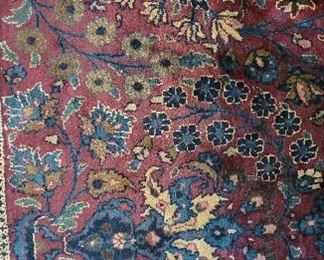 CPT0006: Persian Saruk.  19th c. Some minor wear to edges and four large stains surrounding center medallion.  143" x 99"