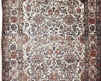 CPT0003:  Persian Silk Mahal.  19th c.  (As Is)  Threadbare along border.  83" x 54" 
