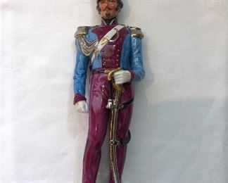 CCS0007:  Sitzendorf Marked Porcelain 9” Military Napoleon Figurine “Aide de Camp 1831” 