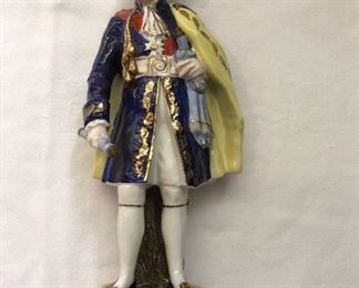 CCS0009:  Wilhelm Rittirsch Marked Porcelain 9” Military Napoleon Figurine “General Murat” (As is) 