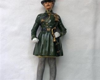 CCS0008:  Sitzendorf Marked Porcelain 9” Military Napoleon Figurine “Officer du Corps Des Partisans 1832” (As is) 