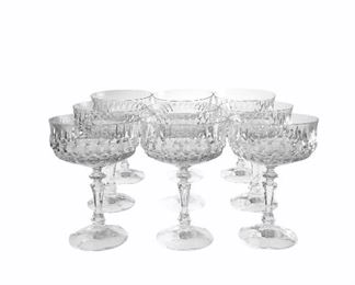 CCS0015: 11 Society Crystal Royal Splendor 5.75” Flat Champagne/ Sherbet Stem Glasses 