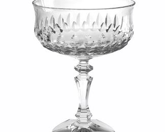 CCS0015: 11 Society Crystal Royal Splendor 5.75” Flat Champagne/ Sherbet Stem Glasses 