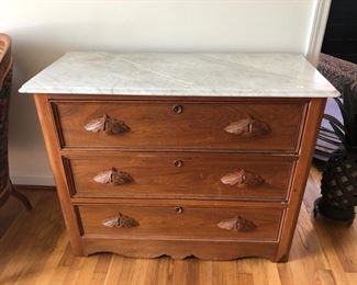 Marble top walnut Victorian dresser C. 1870