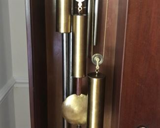English late victorian mahogany tall case clock with Westminster chimes C.1910