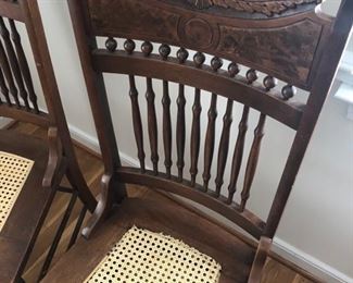 Four walnut Victorian dining chairs