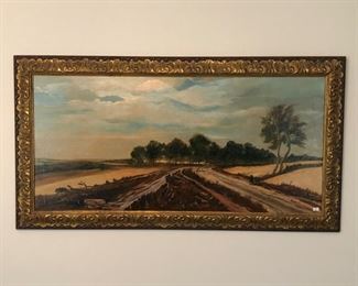 Oil on canvas landscape signed Barbe 70