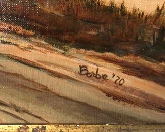 Oil on canvas landscape signed Barbe 70