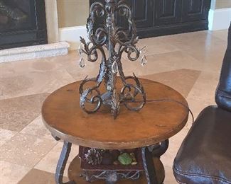 Iron and Wood End Table