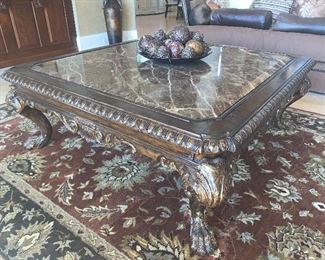 Large Marble Top Coffee Table 