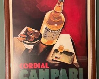 Framed Cordial Campari Liquor Advertising Art
