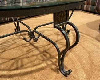 Wrought Iron Coffee Table with Clock Face
