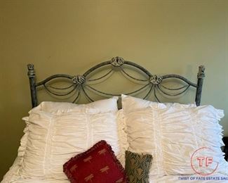 Full Size Bed with Wrought Iron Bedframe