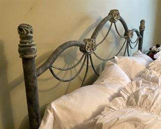 Full Size Bed with Wrought Iron Bedframe