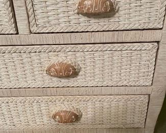Pier One Jamaica Collection Wicker Rattan 7 Drawer Dresser