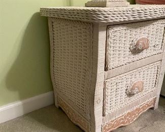 Pier One Jamaica Collection Wicker Rattan 2 Drawer Nightstand
