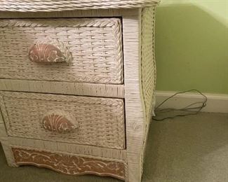 Pier One Jamaica Collection Wicker Rattan 2 Drawer Nightstand