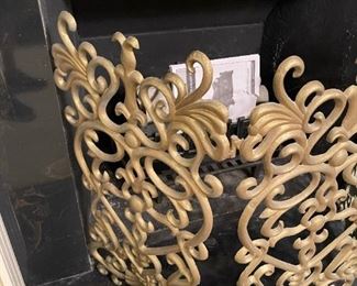Gold Cast Aluminum Fireplace Screen