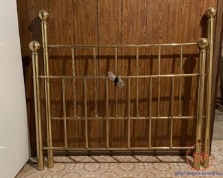 Vintage Brass Queen Size Headboard and Footboard